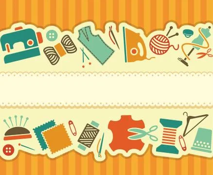 Sewing and needlework banner Stock Illustration