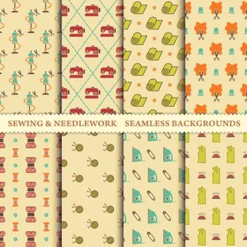 Sewing and needlework patterns Stock Illustration