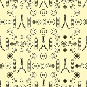Sewing and needlework seamless pattern. イラスト素材
