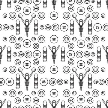 Sewing and needlework seamless pattern. Stock Illustration