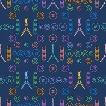 Sewing and needlework seamless pattern. 库存插图