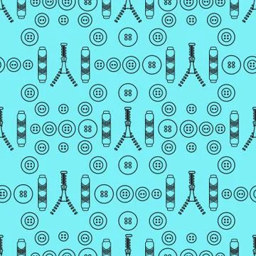 Sewing and needlework seamless pattern. イラスト素材