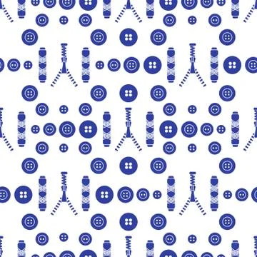 Sewing and needlework seamless pattern. Stock Illustration