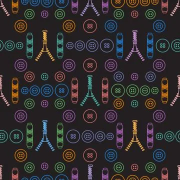 Sewing and needlework seamless pattern. 스톡 일러스트