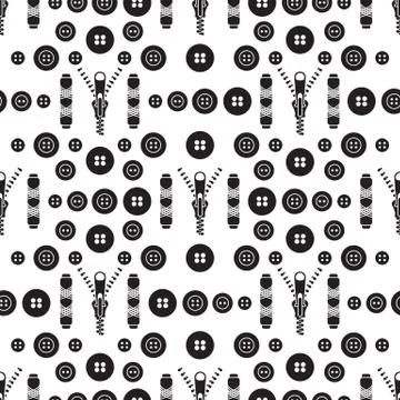 Sewing and needlework seamless pattern. Stock Illustration