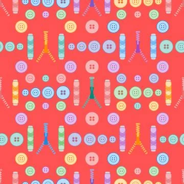 Sewing and needlework seamless pattern. 스톡 일러스트