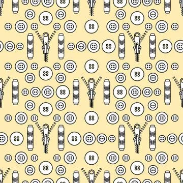 Sewing and needlework seamless pattern. 库存插图