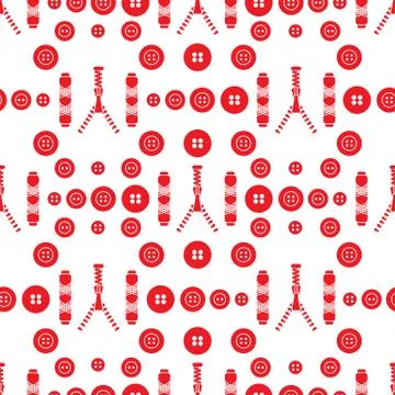 Sewing and needlework seamless pattern. Illustrazione stock