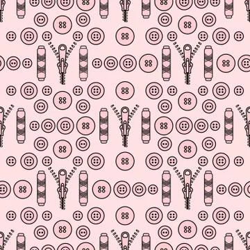 Sewing and needlework seamless pattern. Stockillustratie