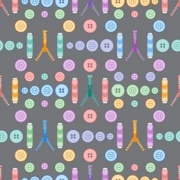 Sewing and needlework seamless pattern. 스톡 일러스트