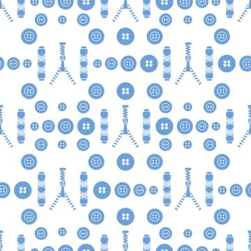 Sewing and needlework seamless pattern. Illustrazione stock