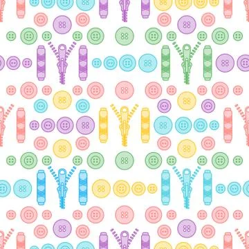 Sewing and needlework seamless pattern. Stockillustratie