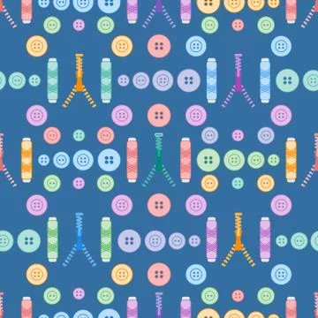 Sewing and needlework seamless pattern. 库存插图