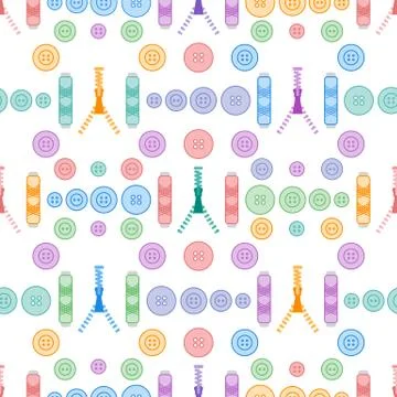 Sewing and needlework seamless pattern. 스톡 일러스트