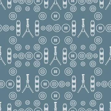 Sewing and needlework seamless pattern. イラスト素材