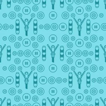 Sewing and needlework seamless pattern. Stock Illustration