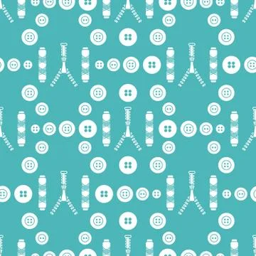 Sewing and needlework seamless pattern. Stock Illustration