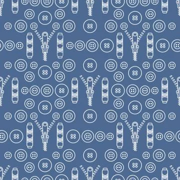 Sewing and needlework seamless pattern. 库存插图