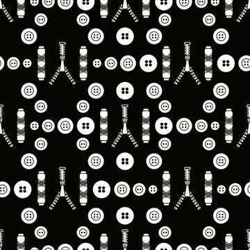 Sewing and needlework seamless pattern. Stockillustratie