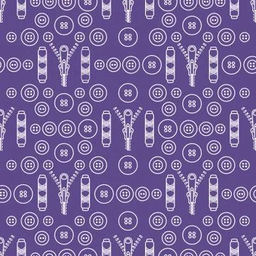 Sewing and needlework seamless pattern. Stockillustratie