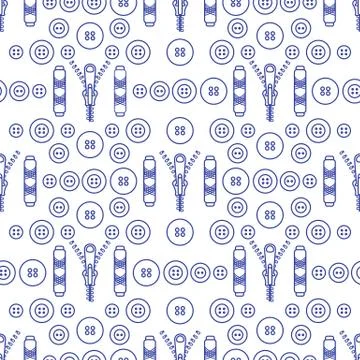 Sewing and needlework seamless pattern. Stockillustratie