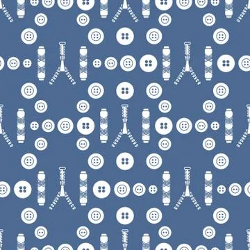 Sewing and needlework seamless pattern. Stock Illustration