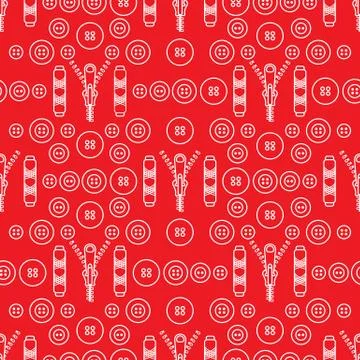 Sewing and needlework seamless pattern. Stock Illustration