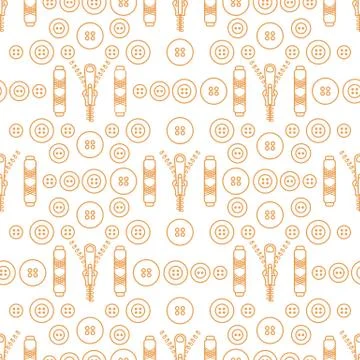 Sewing and needlework seamless pattern. Stock Illustration
