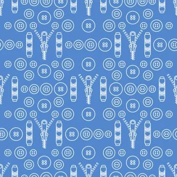 Sewing and needlework seamless pattern. イラスト素材