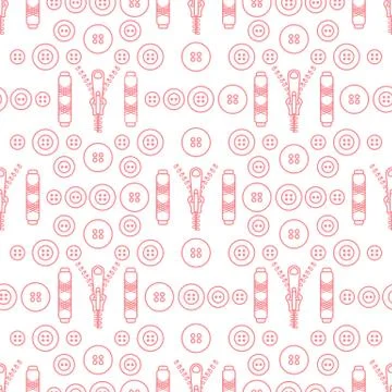 Sewing and needlework seamless pattern. 스톡 일러스트