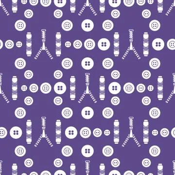 Sewing and needlework seamless pattern. 스톡 일러스트