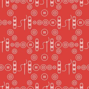 Sewing and needlework seamless pattern. Stock Illustration