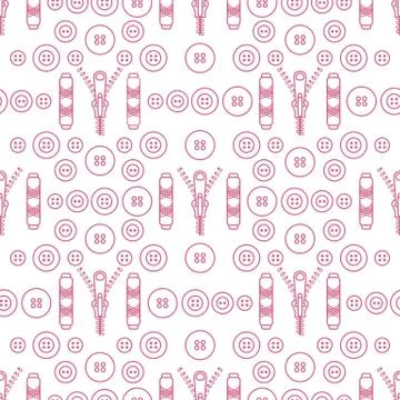 Sewing and needlework seamless pattern. Stock Illustration