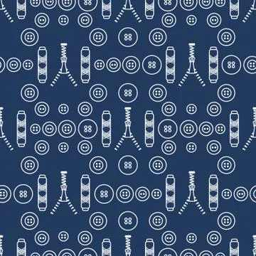Sewing and needlework seamless pattern. Stock Illustration
