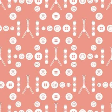 Sewing and needlework seamless pattern. 库存插图
