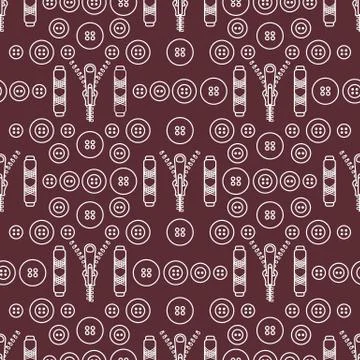 Sewing and needlework seamless pattern. 库存插图