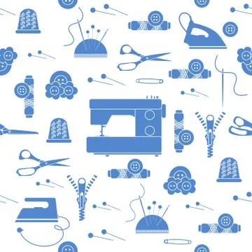 Sewing and needlework seamless pattern. Stockillustratie
