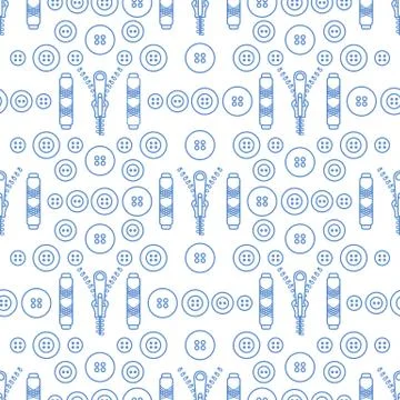 Sewing and needlework seamless pattern. Stock Illustration