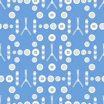 Sewing and needlework seamless pattern. 库存插图