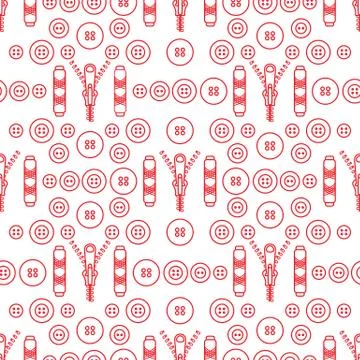 Sewing and needlework seamless pattern. 库存插图