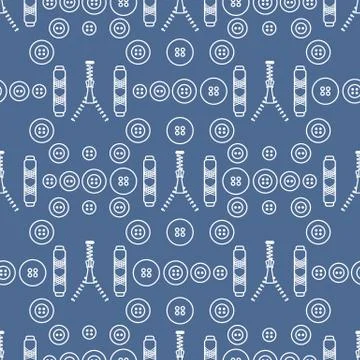 Sewing and needlework seamless pattern. 스톡 일러스트
