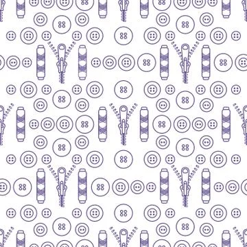 Sewing and needlework seamless pattern. 스톡 일러스트