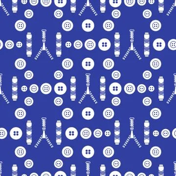 Sewing and needlework seamless pattern. Stock Illustration