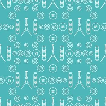 Sewing and needlework seamless pattern. Stockillustratie