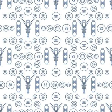 Sewing and needlework seamless pattern. Stock Illustration