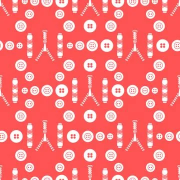 Sewing and needlework seamless pattern. 库存插图