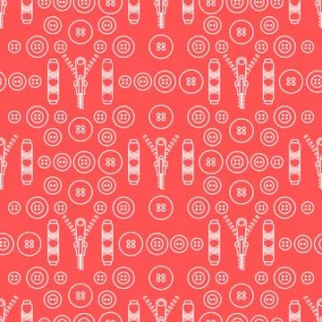 Sewing and needlework seamless pattern. Stock Illustration