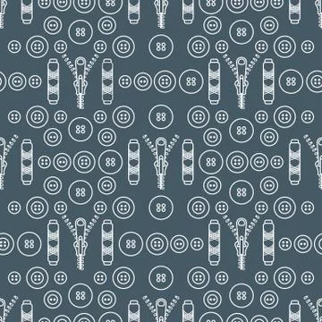 Sewing and needlework seamless pattern. 스톡 일러스트