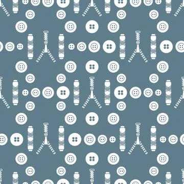 Sewing and needlework seamless pattern. Stock Illustration