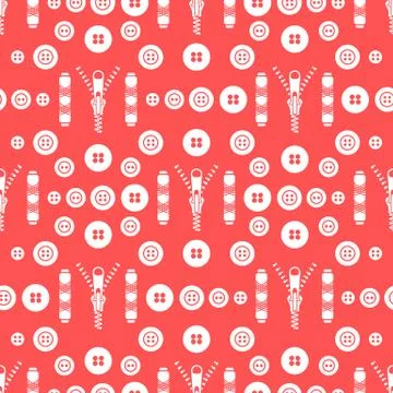 Sewing and needlework seamless pattern. Stock Illustration